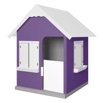 Casinha De Brinquedo Com Floreiros MDF Lilás/Branco L12 - Criança Feliz