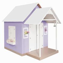 Casinha de Brinquedo com Telhado Branco/Lilás - Criança Feliz