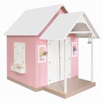 Casinha de Brinquedo com Telhado Branco/Rosa - Criança Feliz Casinha de Brinquedo com Telhado Branco/Rosa - Criança Feliz