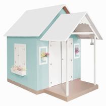 Casinha de Brinquedo com Telhado Branco/Verde Água - Criança Feliz Casinha de Brinquedo com Telhado Branco/Verde Água - Criança Feliz