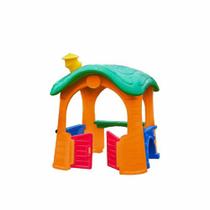 Casinha de brinquedo e boneca freso petit standard simples teto vermelho laranja com