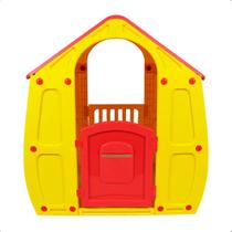 Casinha De Brinquedo Infantil Com 2 Portas E 2 Janelas Playground Castelinho Para Ambientes Internos e Externos Leve Fácil Transportar