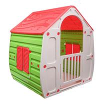 Casinha de Brinquedo Infantil Playground Grande Magic House com Porta e Janela Vermelha/verde