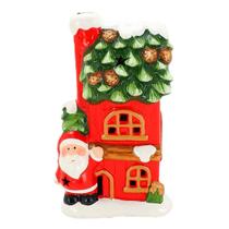 Casinha De Papai Noel Cerâmica Nevada Led Vila Natalina 22cm