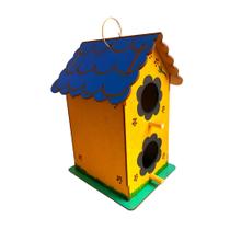Casinha De Passarinho Decorativa em Madeira Artesanal Pintada à Mão Para Jardim -G Casinha De Passarinho Decorativa em Madeira Artesanal Pintada à Mão Para Jardim -G