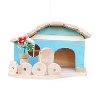 Casinha de Passarinho Feita de Madeira com Comedouro Estilo Fazendinha Jardim Varanda Quinta color:Azul Casinha de Passarinho Feita de Madeira com Comedouro Estilo Fazendinha Jardim Varanda Quinta color:Azul