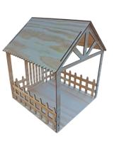 Casinha de Presépio Manjedoura 30cm em madeira de pinus natural