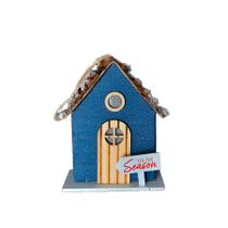 Casinha Decorativa de Natal - Azul - 12cm - 1 unidade - Rizzo