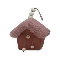 Casinha Decorativa de Natal - Rosa - 13cm - 1 unidade - Rizzo