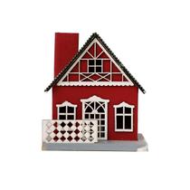 Casinha Decorativa Natalina Vermelha e Branca 11cm Formosinha