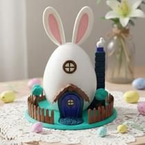 Casinha do Coelho da Páscoa Decorativa Presente Completa 3D