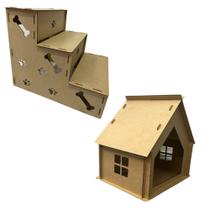 Casinha Dormitório + Escada Apoio Para Cães Porte Pequeno Casinha Dormitório + Escada Apoio Para Cães Porte Pequeno