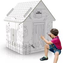 Casinha Encantada de Papelão Infantil, Montar, Brincar e Colorir, BE PLACE KIDS
