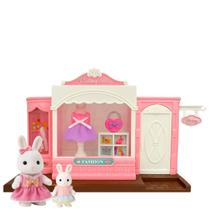 Casinha Feliz Boutique Com Coelhinha E Acessórios De Moda Estilo Sylvanian Family - Ideal Para Colecionar - Zoop