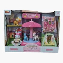 Casinha Feliz Conjunto Parquinho Carrossel Com Coelhinha