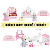 Casinha Feliz Conjunto Quarto Bebê e Banheiro c/ Acessórios