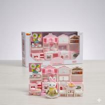 Casinha Feliz Cozinha Modulada com Boneca Infantil - Cenário de Cozinha em Miniatura com Acessórios Casinha Feliz Cozinha Modulada com Boneca Infantil - Cenário de Cozinha em Miniatura com Acessórios