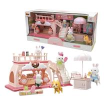Casinha Feliz Padaria Coleção Playset Boneco Família Coelhos