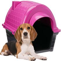 Casinha Iglu De Plástico Para Cachorros De Porte Médio Furacão Pet Tamanho Nº 4 Rosa