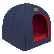 Casinha Iglu Marinho 2x1 Avuk Pet Para Cachorro e Gato Com Almofada