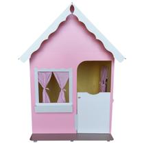 Casinha Infantil Compacta 1,00 x1,00 Rosa/ Branco - Cema Decor