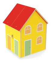 casinha infantil yellow house c/ móveis madeira 27cm junges