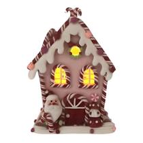 Casinha Natalina Candy com Papai Noel Decorativa c/ Led 17cm Casinha Natalina Candy com Papai Noel Decorativa c/ Led 17cm