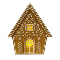 Casinha Natalina Ginger De Led 21Cm 2Aaa 1Unid Rs3566