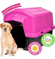 Casinha para cachorro gato numero 5 facil de montar leve segura resistente alvorada (rosa)