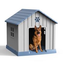 Casinha para Cães DRATO 79 cm para Uso Interno e Externo com Piso Elevado Azul