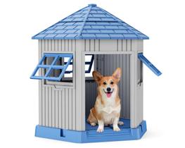 Casinha para Cães DRATO Grande e Resistente para Área Externa com Janela 89x77x94 cm