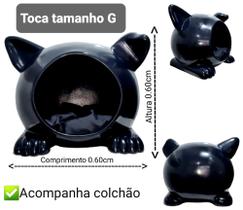 Casinha para pets (toca cães e gatos) tamanho (g) na cor preto