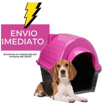 Casinha Pet Caes Gatos Raças Pequenas Iglu para Cachorro Cor ROSA Numero 01 - Furacão Pet
