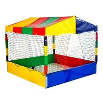 Casinha Piscininha Piscina de Bolinhas 1,50m Quadrada Nacional Colorida Premium Resistente