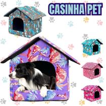 Casinha Portátil para Pets com Estampa Tropical Conforto e Diversão