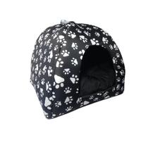 Casinha Toca Iglu Pet Gato Cães Fund Impermeável Pata Preta