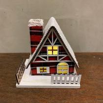 Casinha Xadrez Vermelho Com LED Tok Da Casa-Pç