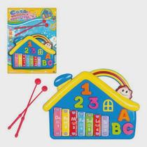 Casinha Xilofone Educativa com Sons Letras e Números.