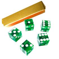 Casino Dice Yuanhe Grade AAA Precision 19 mm, conjunto de 5 verdes