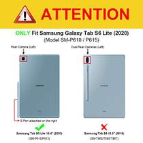 Caso Fintie para Samsung Galaxy Tab S6 Lite 10.4'' 2020 Modelo SM-P610 (Wi-Fi) SM-P615 (LTE) com suporte de caneta S, Visão multi-angular Tampa traseira TPU macia com pocket auto wake/sleep, preto