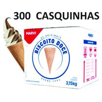 Casquinha Biscoito Doce para sorvete 300 unidades MARVI DOCE SOBREMESA GULOSEIMA