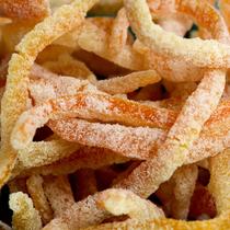 Casquinha de laranja cristalizada em tiras 500g