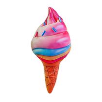 Casquinha de sorvete colorida de brinquedo de pelúcia de 50 cm - recheada macia