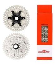 Cassete Catraca K7 Sunrace Ms3 10v 11x42 + Corrente 10v 116l Cor Prata Cassete Catraca K7 Sunrace Ms3 10v 11x42 + Corrente 10v 116l Cor Prata