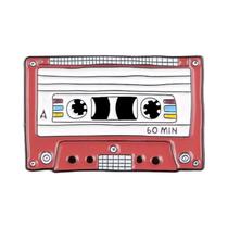 Cassete de Fita Magnética Retrô - Broche de Lapela Vintage Anos 80