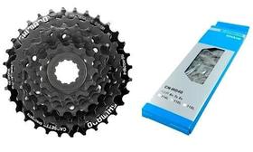 Cassete shimano cs hg200 12/32d + corrente cn-hg40 116elos - 8v 16v 24v - 3x8v / 2x8v