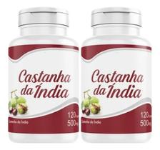 Castanha 240 cápsulas 500 mg circulação pernas 2 Frascos x 120 Capsulas