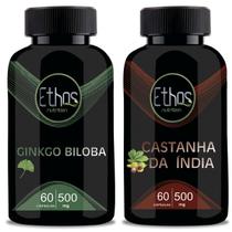 Castanha da India + GIngko Biloba em Capsulas - Ethos Nutrition