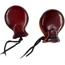Castanholas Espanholas Madeira Escura 2 pares com 9 cm