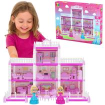 Castelinho Princesa Boneca 160pçs Castelo Sala Cozinha Rosa